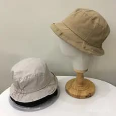 Chapéu de pescador feminino de algodão, estilo japonês, para primavera-verão, com design artístico retrô, bordas enrolad