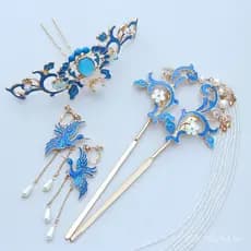 Acessórios de cabelo Hanfu de estilo antigo, grampos de cabelo para mulheres, brincos com franjas, coroas de cabelo eleg