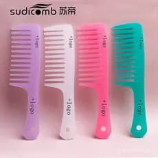 Pente Sudi de dentes largos, pente para ondular os cabelos, pente popular para cabelos longos femininos, pente de plásti