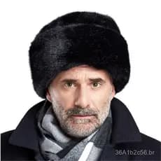 Chapéu masculino de pele sintética de vison para idosos, chapéu de príncipe, chapéu Lei Feng de topo plano para pessoas