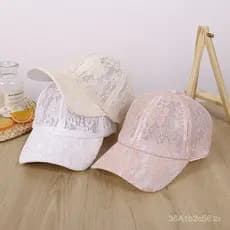 Boné de Beisebol Bordado em Renda para Mulheres, Chapéu de Sol Respirável para Proteção Solar ao Ar Livre, Boné de Sol E
