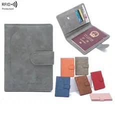 Porta-passaporte RFID 2024 com Fivela, Carteira Curta para Documentos para Homens e Mulheres, Porta-bilhetes Ultra-fino