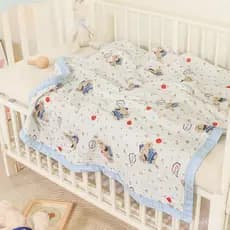 Toalha de banho de gaze de seis camadas 100% algodão, manta de verão para bebês, manta para carrinho de bebê, manta de v