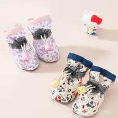 Sapatos respiráveis e estampados para cães pequenos, calçado antiderrapante para animais de estimação, finos e adequados