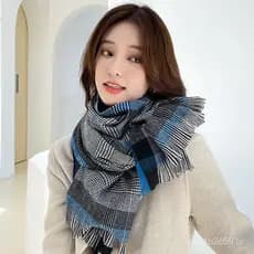 Cachecol 2023 Novo Cachecol de Imitação de Cashmere Estilo Coreano e Japonês, Cachecol de Comprimento Médio para Mulhere