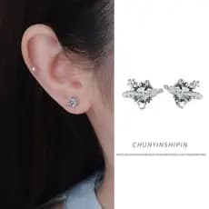 Brincos de prata esterlina s925 com pequenos diamantes em formato de planeta, ear cuffs versáteis e elegantes, brincos d