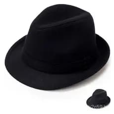 Chapéu fedora masculino de outono e inverno, chapéu de lã espesso para homens de meia-idade e idosos, chapéu estilo jazz