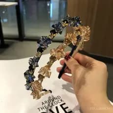 Acessório de cabelo coreano Dongdaemun: tiara de cristal com strass, elegante estilo francês, para festas, grampo de cab