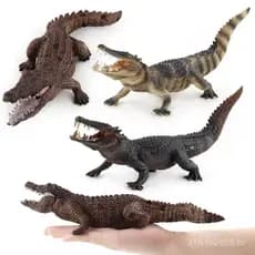 Grande Modelo de Crocodilo em PVC, Simulação Realista de Vida Selvagem, Ornamento Estático para Comércio Exterior