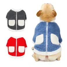 Novas roupas para animais de estimação para o outono e inverno, casaco acolchoado com forro de lã e zíper, disponível em