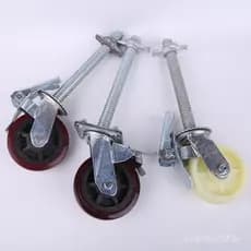 Roda universal para andaime móvel, roda AB com duplo freio, nylon poliuretano, roda de 6 polegadas para serviço pesado,