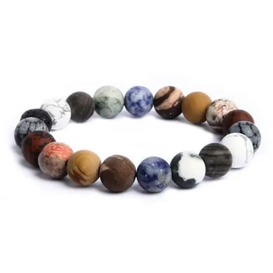 Novo produto: Pulseira com os oito planetas do sistema solar, pulseira de galáxia cósmica e céu estrelado para mulheres,