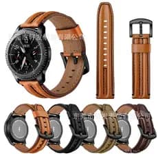 Compatível com Samsung Gear S3, Ticwatch, Huami Watch, Moto 360, pulseira de relógio em couro genuíno com dupla camada d