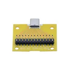 Placa de teste para conector macho Type-C, modelo especial, dimensões 38*33cm, placa PCB amarela com 26 pinos retos.