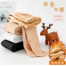 Meias-calças infantis forradas com fleece espesso para outono e inverno, leggings cor de pele, meias-calças de dança com