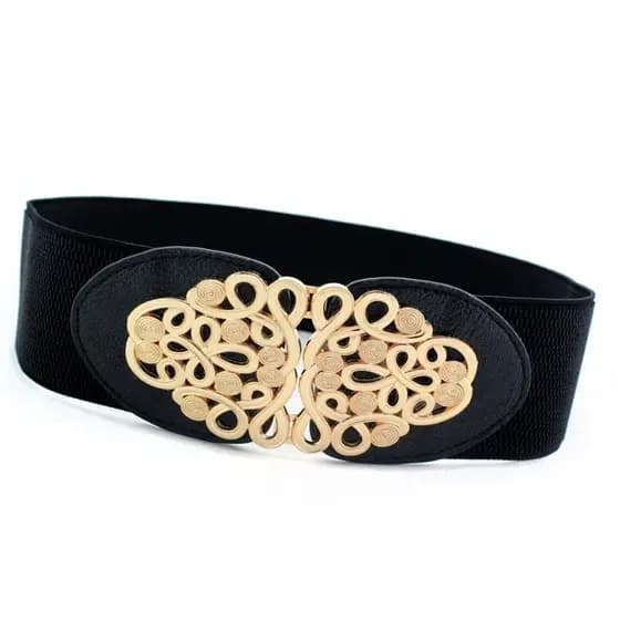 Cinto Elástico Feminino, Cinto Largo Decorativo Versátil Preto, 24 Estilos Disponíveis, Dropshipping Disponível