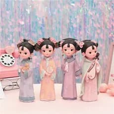 Presentes criativos com charme feminino, figuras de meninas em estilo palaciano, decorações vintage "Eu sou Princesa", b