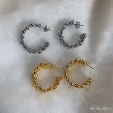 Brincos de metal entrelaçados estilo BV europeu e americano, brincos de cor dourada e prateada, cobre puro banhado a our