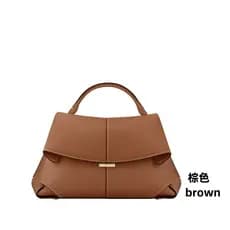 Bolsa de ombro transversal de couro genuíno de grande capacidade feminina