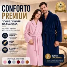 Roupão Adulto Microfibra Luxo Confortável Quentinho Pós Banho Inverno Toque Macio