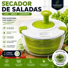 Secador De Saladas Manual Grande 5 Litros Escorredor Centrífuga Verduras Cozinha Prática
