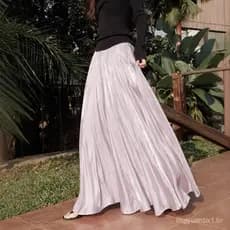 Saia Fluida Princesa Sereia, Imitação de Acetato, Corte em A Elegante, Barra Ampla, Exquisitamente Bonita, Saia Meia-Lua