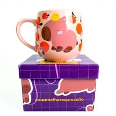Caneca Capivara 400ml Fofa Presente Criativo Cerâmica