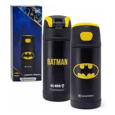 Garrafa Térmica Batman DC Oficial Infantil Escolar Bebida Gelada Quente Resistente Portátil Presente