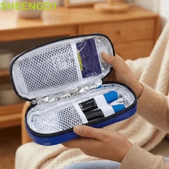Saco De Resfriamento De Insulina SHEENGD1 , Caixa Térmica De Viagem À Prova D'água Com Isolamento Térmico , Material PU
