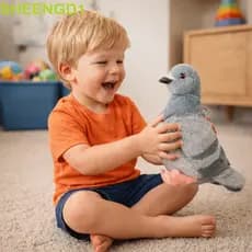 SHEENGD1 Boneca De Pássaro Pomba De Pelúcia , Material Macio De Cor De Pombo Branco Simulado Brinquedo , Olhos Realistas