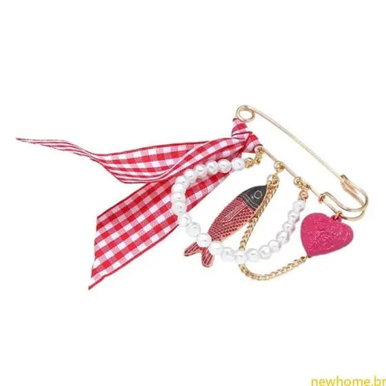 Novo Elegante Vibrante Tropical Peixe Fita Amor Broche Pino Para Camisa Ou Jaqueta Jeans