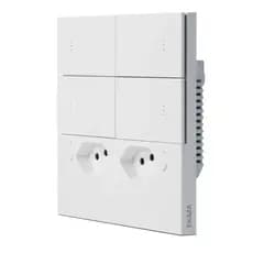 Interruptor Inteligente Ekaza Zigbee 3.0 com 4 Botões e 2 Tomadas, para Automação Residencial