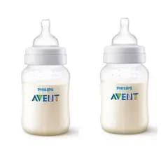 KIT com 2 Philips Anti-colic Avent Clássica 260 Ml Transparente 1m+ Philips