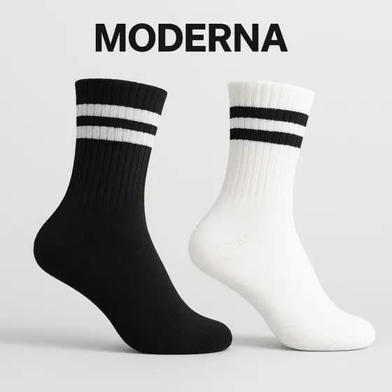 Meias Cano Alto Moderna Adulto Com 1 Até 3 Pares Algodão