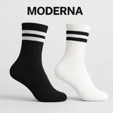 Meias Cano Alto Moderna Adulto Com 1 Até 3 Pares Algodão