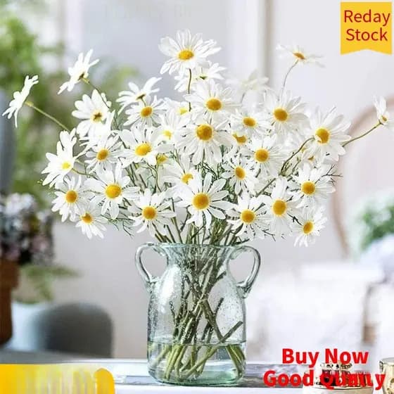 Margarida Artificial Flores Falsas Decoração De Casa Plantas Plásticas 8FLN Osvvv