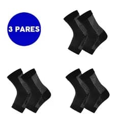 Kit 3 Pares Meias de Compressão Tornozelo Jcolour - Alívio para Dor no Pé e Circulação