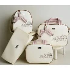Bolsa Maternidade 4 Peças Completo Mala G Mala M Mochila Trocador Luxo Térmico Impermeável Davi Baby
