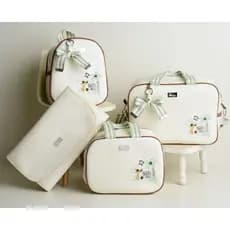 Bolsa Maternidade Kit 4 Peças Safari Mala Luxo Térmica impermeável Davi Baby