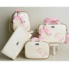 Bolsa Maternidade kit completo Mala G Mala M Mochila Trocador Luxo Térmico Impermeável Borboletinha Davi Baby