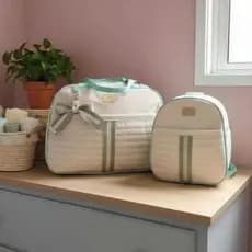 Kit Bolsa Maternidade 2 Peças Bolsa G Mochila Mala Luxo Térmica Impermeável Davi Baby