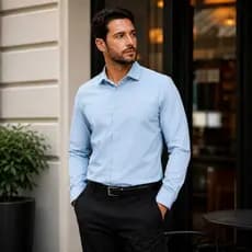 Camisa Masculina Formal Manga Comprida Gola Dura Passa Fácil Elegante