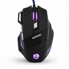 Mouse Gamer RGB Exbom 3200 DPI 7 Botões USB Alta Precisão Ergonômico Com Fio