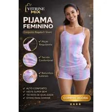 Baby Doll Regata Comprida  Suede Roupa de dormir Pijama shorts Feminino
