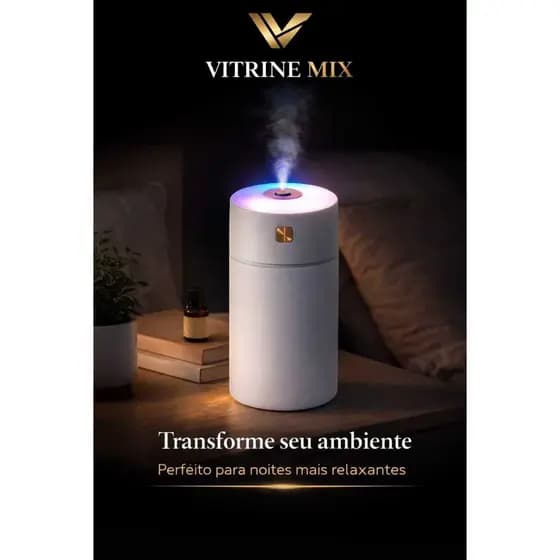 Umidificador de Ar Ultrassônico ON-UM611 2W USB Com Led RGB Portátil Silencioso