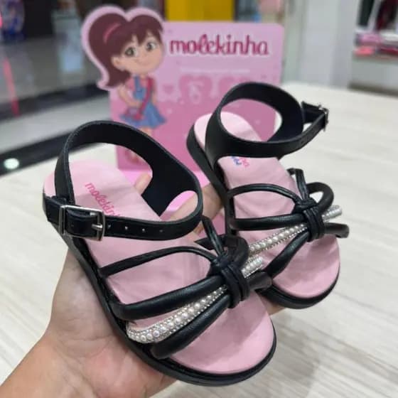 Sandália Molekinha Menina Conforto Estilo Bebê Moda Leve Promoção Barato