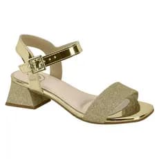 Sandália Salto Menina Molekinha Brilho Glitter Conforto Moda 2347.100 Promoção Barato