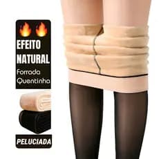 🔥Meia-Calça Térmica Feminina Forrada Peluciada Translúcida Legging Grossa Inverno Alta Elasticidade