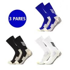 Jcolour Kit 3 Meias de futebol tubo médio meias esportivas basquete de corrida antiderrapante