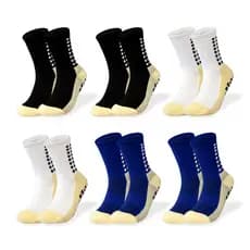 Jcolour Kit 6 Meias de Futebol Infantil Antiderrapante Juvenil Jovem Corrida e Treino meninos